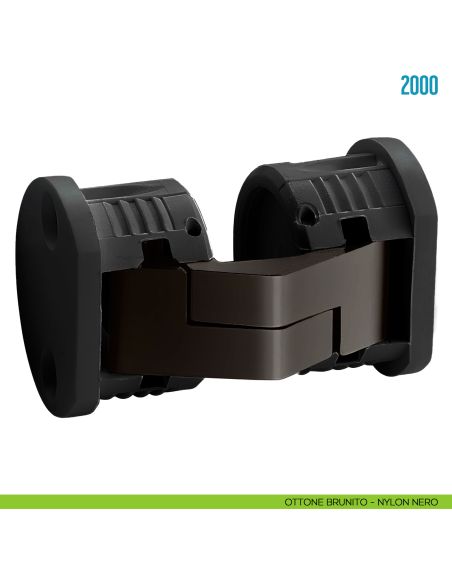 Cerniera a scomparsa per tavolo Ceam 2000 - ottone brunito - nylon nero