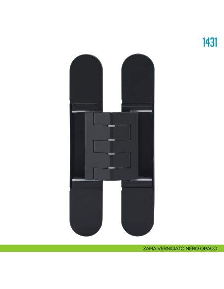 Cerniera a scomparsa regolabile per porte pesanti Ceam 1431 zama - verniciato nero opaco