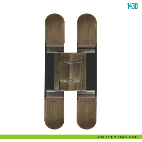 Cerniera a scomparsa bronzo spazzolato regolabile per porta Ceam 1430