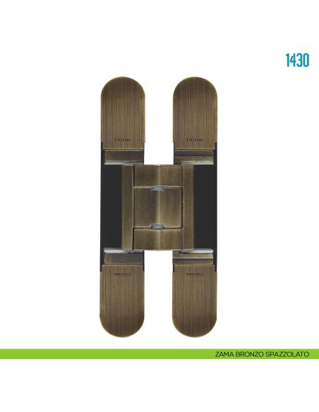 Cerniera a scomparsa bronzo spazzolato regolabile per porta Ceam 1430