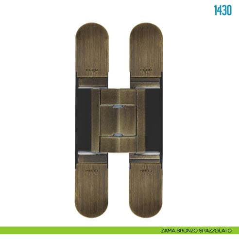 Cerniera invisibile regolabile per porta Ceam 1430 - zama bronzo spazzolato