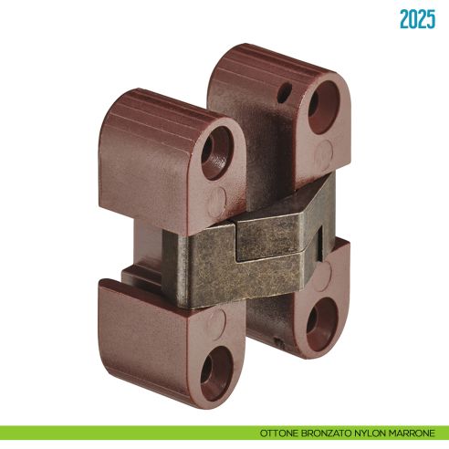 Cerniera a scomparsa per mobile Ceam 2025 - ottone brunito nylon marrone