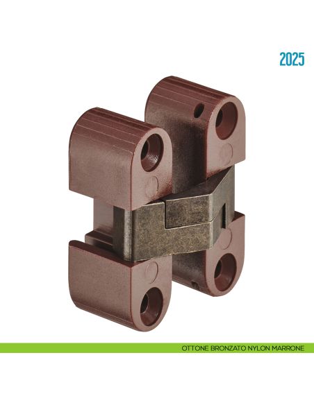 Cerniera a scomparsa per mobile Ceam 2025 - ottone brunito nylon marrone