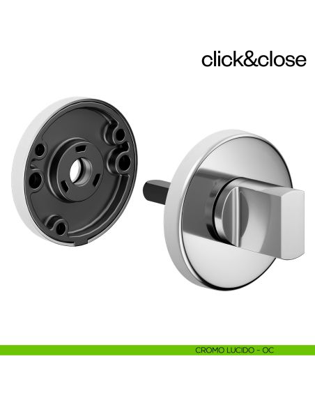 Sistema Click & Close Dnd con chiave magnetica e bocchetta tonda cromo lucido