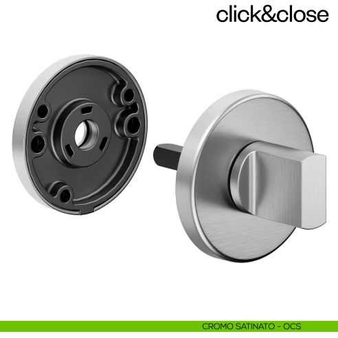 Sistema Click & Close Dnd con chiave magnetica e bocchetta tonda cromo satinato