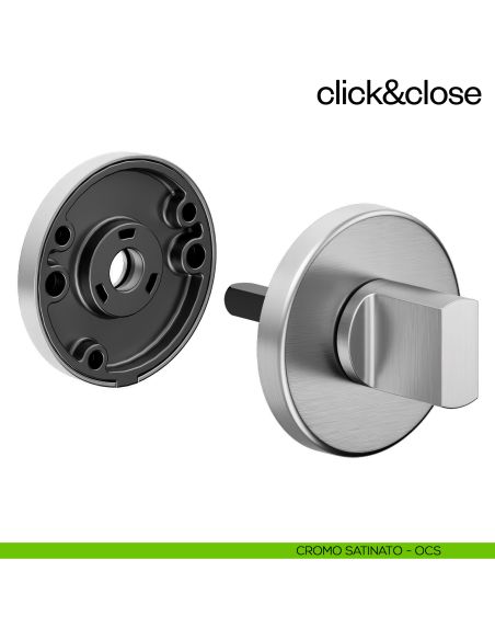 Sistema Click & Close Dnd con chiave magnetica e bocchetta tonda cromo satinato