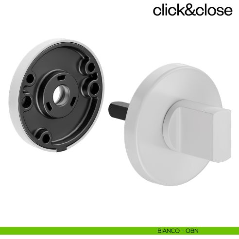Sistema Click & Close Dnd con chiave magnetica e bocchetta tonda bianco