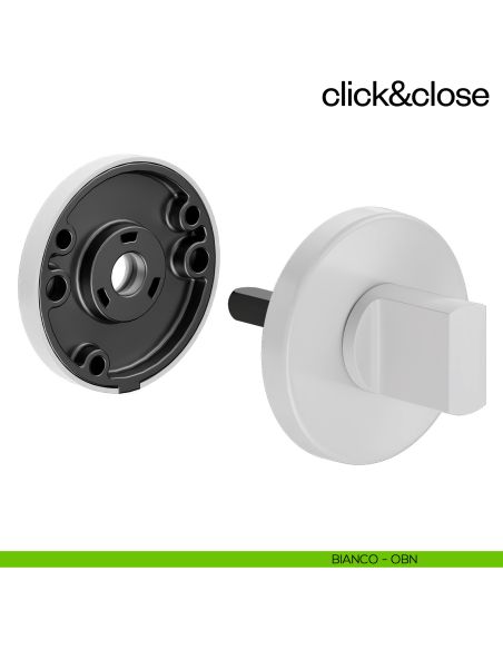Sistema Click & Close Dnd con chiave magnetica e bocchetta tonda bianco