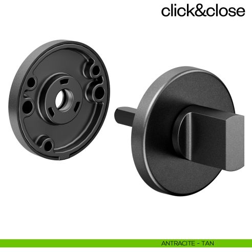 Sistema Click & Close Dnd con chiave magnetica e bocchetta tonda antracite
