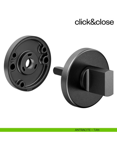 Sistema Click & Close Dnd con chiave magnetica e bocchetta tonda antracite