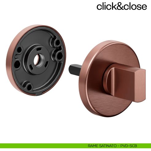 Sistema Click & Close Dnd con chiave magnetica e bocchetta tonda rame satinato