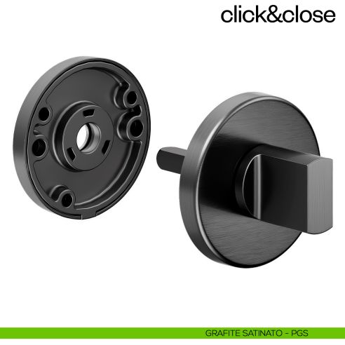 Sistema Click & Close Dnd con chiave magnetica e bocchetta tonda grafite satinato