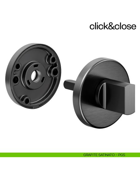 Sistema Click & Close Dnd con chiave magnetica e bocchetta tonda grafite satinato