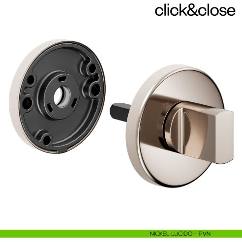 Sistema Click & Close Dnd con chiave magnetica e bocchetta tonda nickel lucido