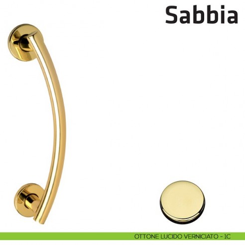 Maniglione per porta Sabbia Comit singolo 230 mm ottone lucido verniciato