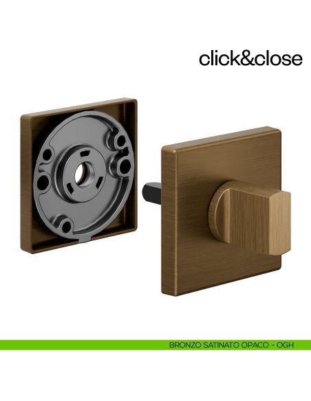Sistema Click & Close Dnd con chiave magnetica e bocchetta quadra bronzo