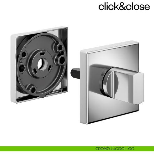 Sistema Click & Close Dnd con chiave magnetica e bocchetta quadra cromo