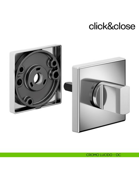 Sistema Click & Close Dnd con chiave magnetica e bocchetta quadra cromo
