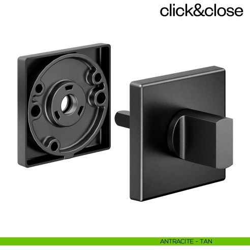 Sistema Click & Close Dnd con chiave magnetica e bocchetta quadra antracite