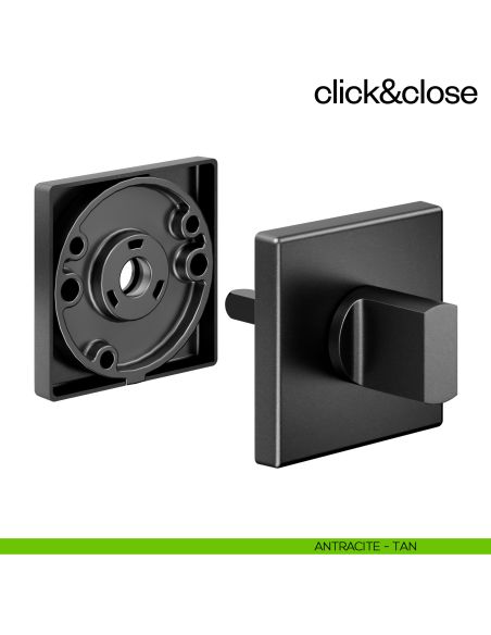 Sistema Click & Close Dnd con chiave magnetica e bocchetta quadra antracite