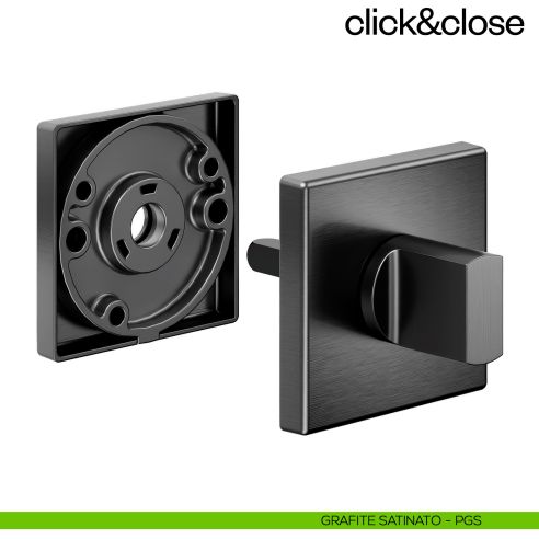 Sistema Click & Close Dnd con chiave magnetica e bocchetta quadra grafite satinato