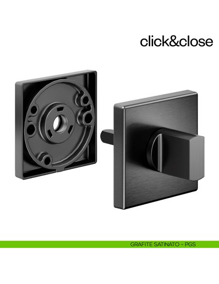 Sistema Click & Close Dnd con chiave magnetica e bocchetta quadra grafite satinato
