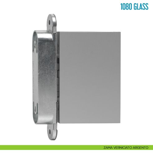 Cerniera a scomparsa per porta in vetro Ceam 1080 Glass - zama verniciato argento