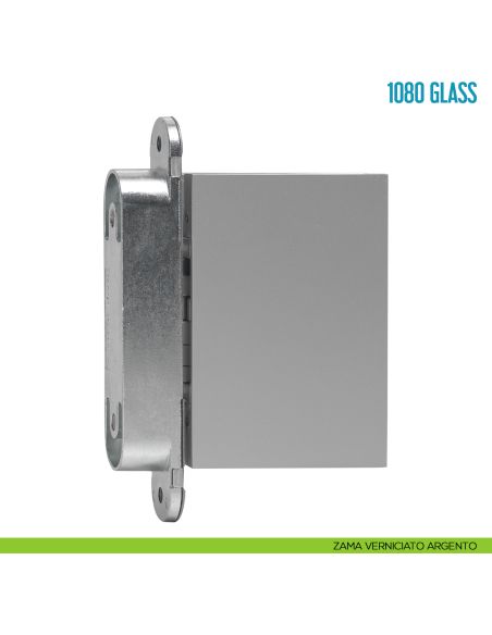 Cerniera a scomparsa per porta in vetro Ceam 1080 Glass - zama verniciato argento