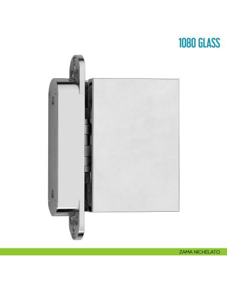 Cerniera a scomparsa per porta in vetro Ceam 1080 Glass - zama nichelato