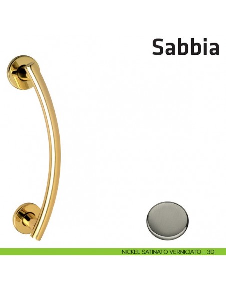 Maniglione per porta Sabbia Comit singolo 230 mm nickel satinato verniciato