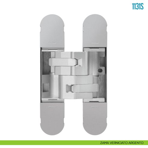 Cerniera invisibile regolabile per porte pesanti Ceam 1131S - zama verniciato argento