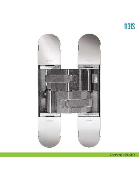 Cerniera invisibile regolabile per porte pesanti Ceam 1131S - zama nichelato