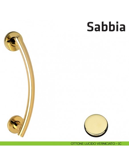 Maniglione per porta Sabbia Comit accoppiato 230 mm ottone lucido verniciato