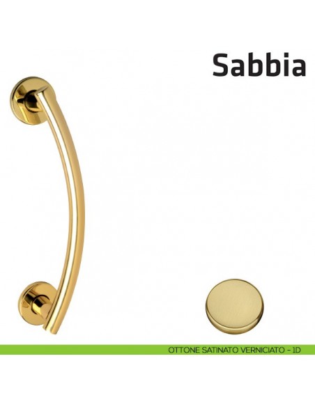 Maniglione per porta Sabbia Comit accoppiato 230 mm ottone satinato verniciato