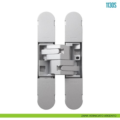 Cerniera invisibile regolabile per porta Ceam 1130S - zama verniciato argento