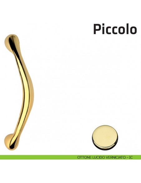 Maniglione per porta Piccolo Comit singolo ottone lucido verniciato