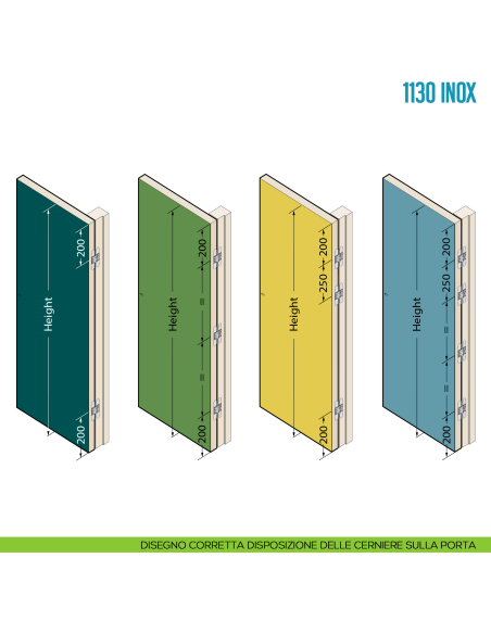 Cerniera a scomparsa in acciaio inox regolabile per porta Ceam 1130 INOX