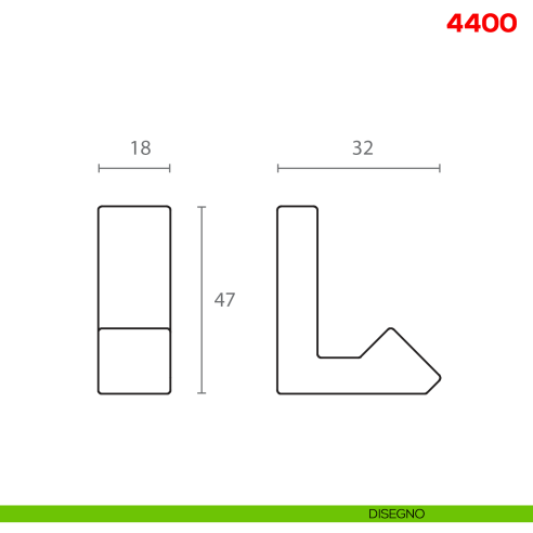 Appendiabiti a muro in metallo Mital 4400 disegno