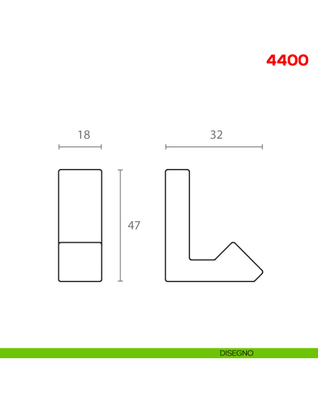 Appendiabiti a muro in metallo Mital 4400 disegno