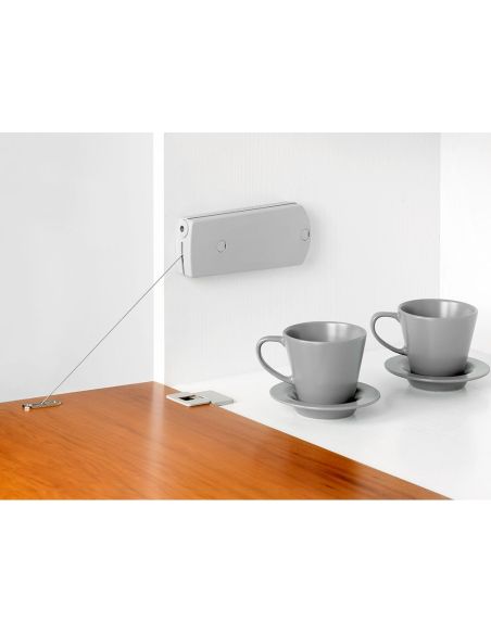 Emuca Microwinch Meccanismo a porta incernierata, 4 kg, Acciaio e Tecnoplastica, Grigia