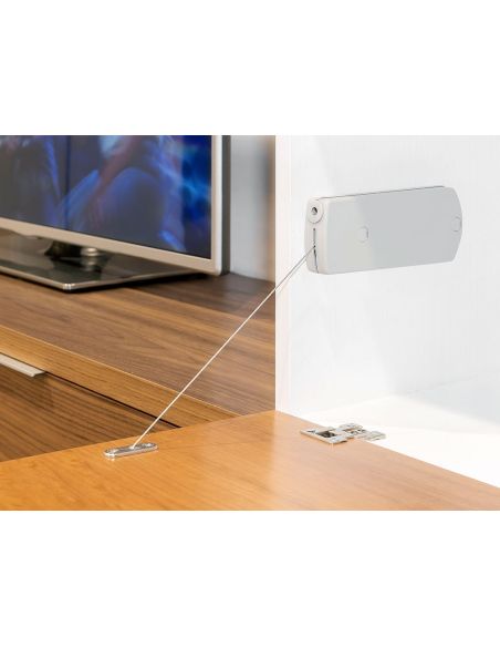 Emuca Microwinch Meccanismo a porta incernierata, 4 kg, Acciaio e Tecnoplastica, Grigia