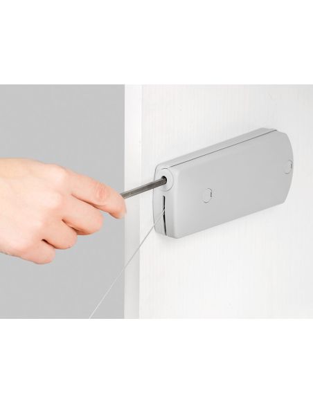 Emuca Microwinch Meccanismo a porta incernierata, 6 kg, Acciaio e Tecnoplastica, Grigia