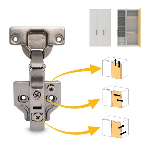 Emuca Lotto di 20 cerniere collo dritto X91 con chiusura soft e Basetta a vite, altezza 0, Acciaio, Titanio