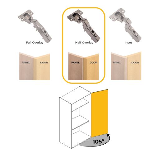 Emuca Lotto di 20 cerniere mezzo collo X91 con chiusura soft e Basetta a vite, Altezza 0, Acciaio, Titanio