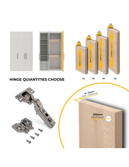Emuca Lotto di 20 cerniere mezzo collo X91 con chiusura soft e Basetta a vite, Altezza 0, Acciaio, Titanio