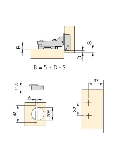 Emuca Lotto di 20 cerniere mezzo collo X91 con chiusura soft e Basetta a vite, Altezza 0, Acciaio, Titanio