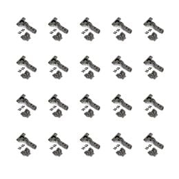 Emuca Lotto di 20 cerniere collo alto X91 con chiusura soft e Basetta a vite, Altezza 0, Acciaio, Titanio