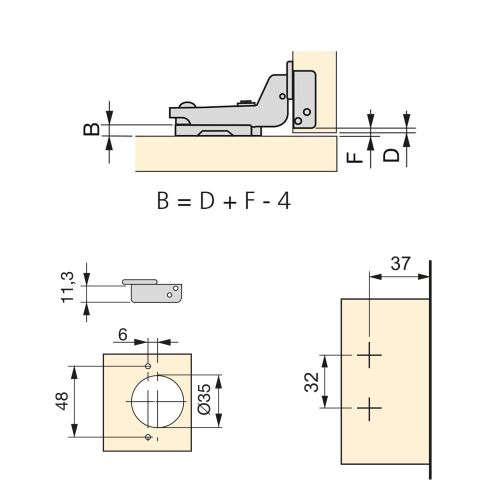 Emuca Lotto di 20 cerniere collo alto X91 con chiusura soft e Basetta a vite, Altezza 0, Acciaio, Titanio