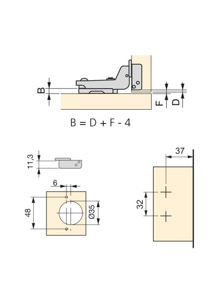 Emuca Lotto di 20 cerniere collo alto X91 con chiusura soft e Basetta a vite, Altezza 0, Acciaio, Titanio