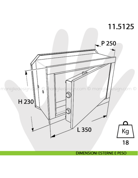 Cassaforte Mottura Personal con combinazione meccanica 11.5125 dimensioni esterne e peso